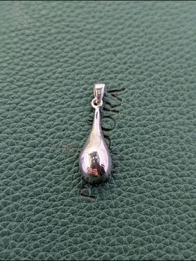 ✨ Solid 925 Sterling Silver Teardrop Pendant High-Polish Waterdrop ✨